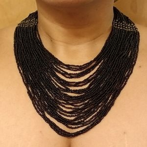 Black seed bead necklace